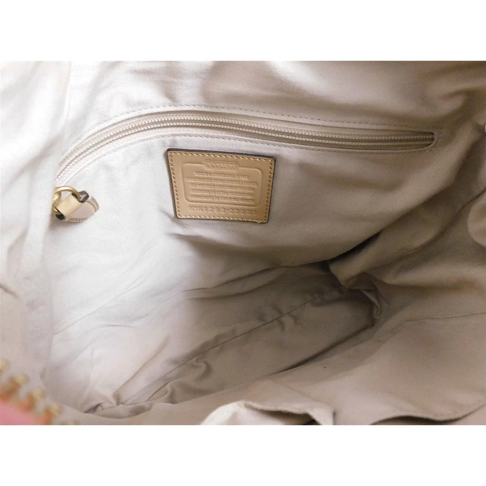 Coach 22381 Courtenay Camel Beige Leather Front Pocket‎ Hobo Bag